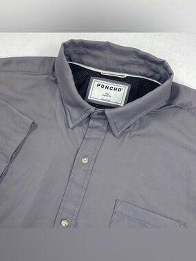 Poncho Shirt Mens 2XL Gray Outdoor Short Sleeve Button Up Regular Fit Fishing